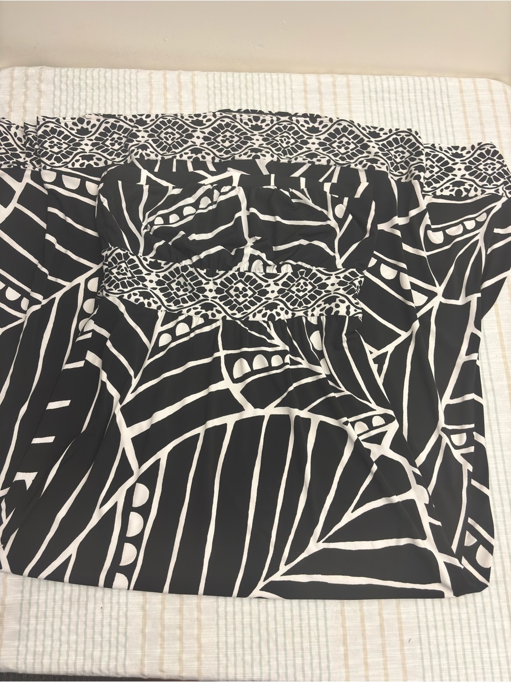 White House Black Market Black and White Maxi Dress with Graphic Print